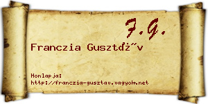 Franczia Gusztáv névjegykártya